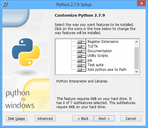 Python installer screenshot